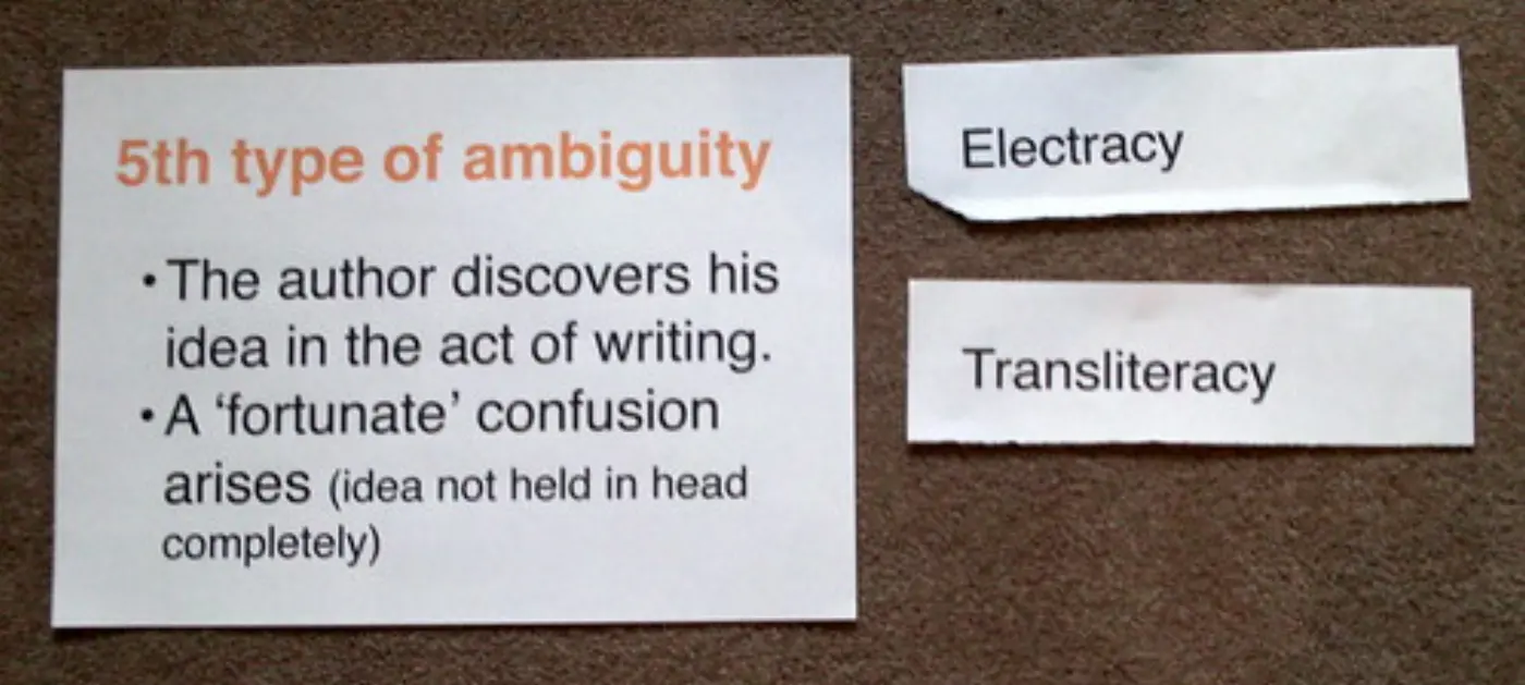 Empson, the 5th type of ambiguity & literacies