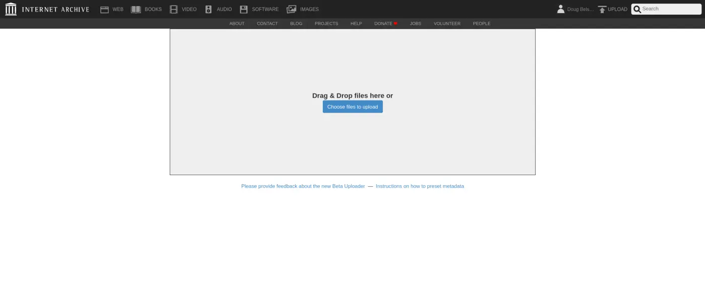 Drag-and-drop files to archive.org