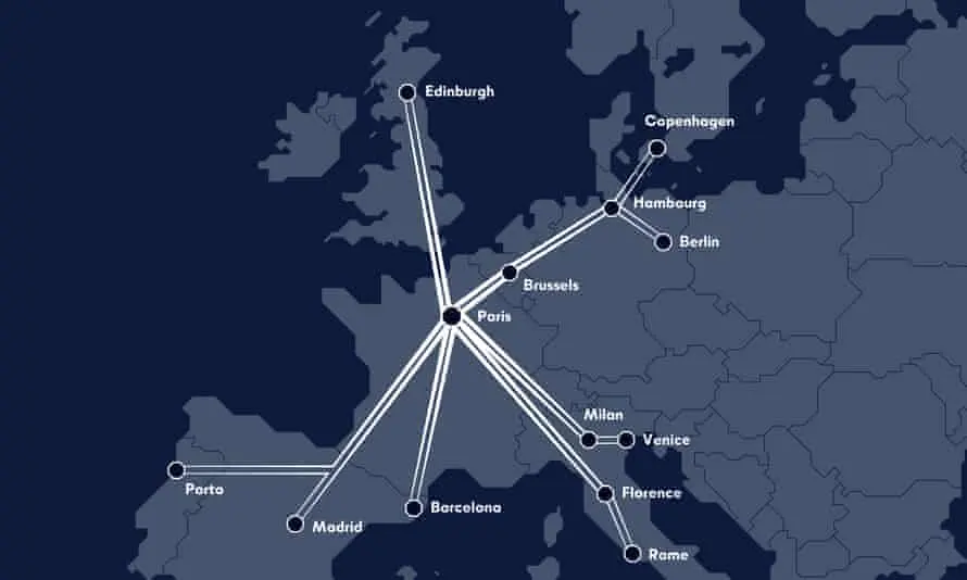 Map of proposed network