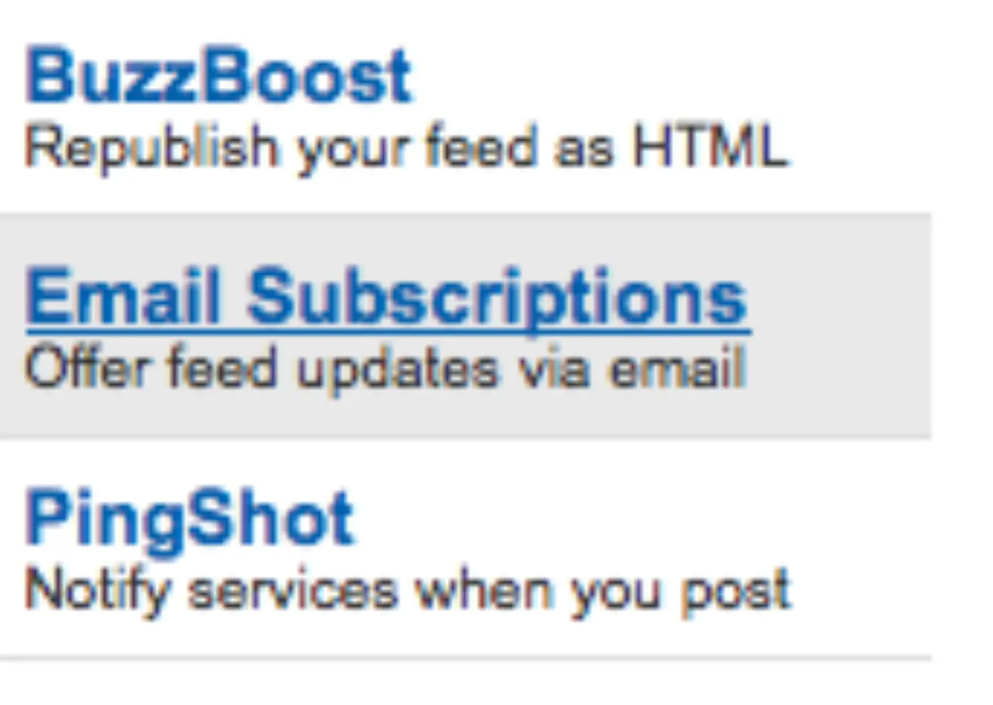 Feedburner - Email subscriptions
