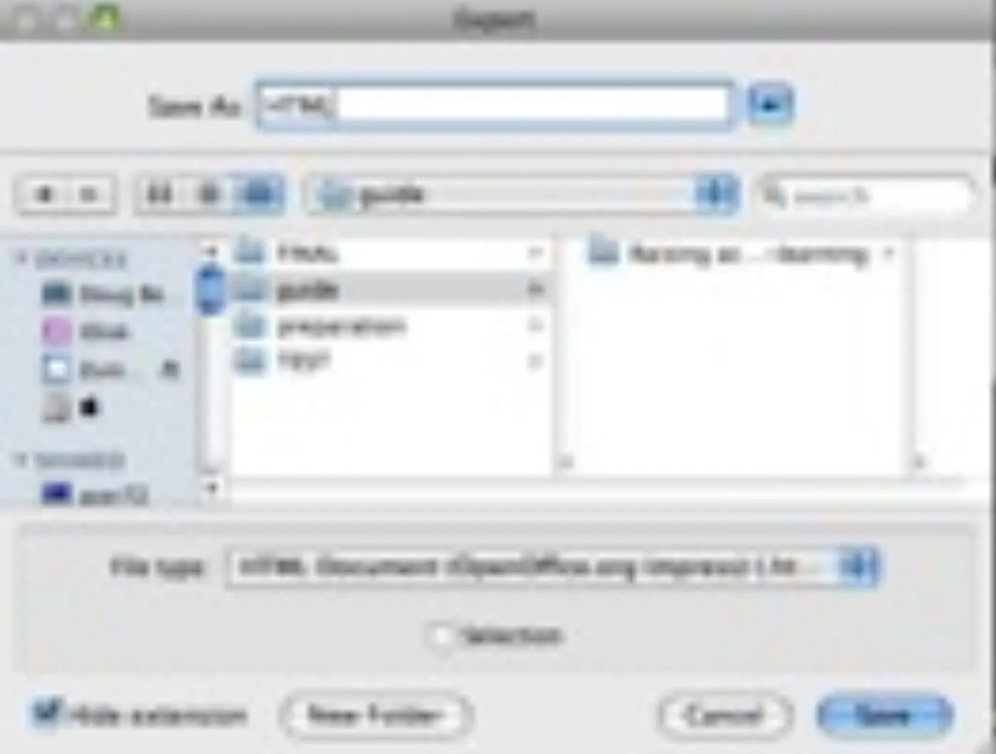 OpenOffice.org - export format