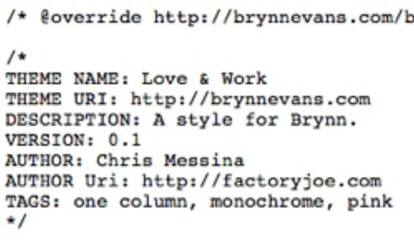 Brynn - blog CSS