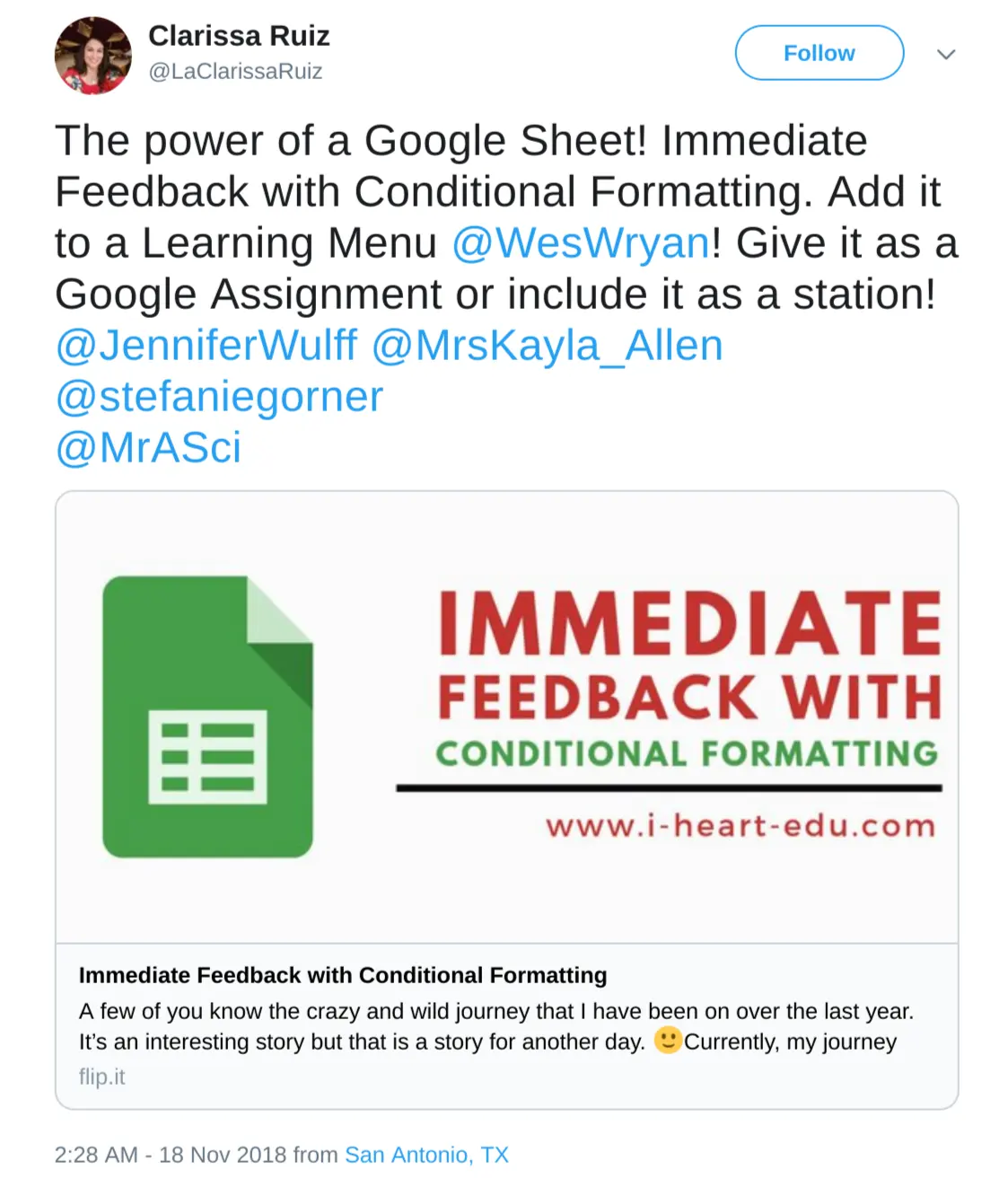 Google Sheet example 3