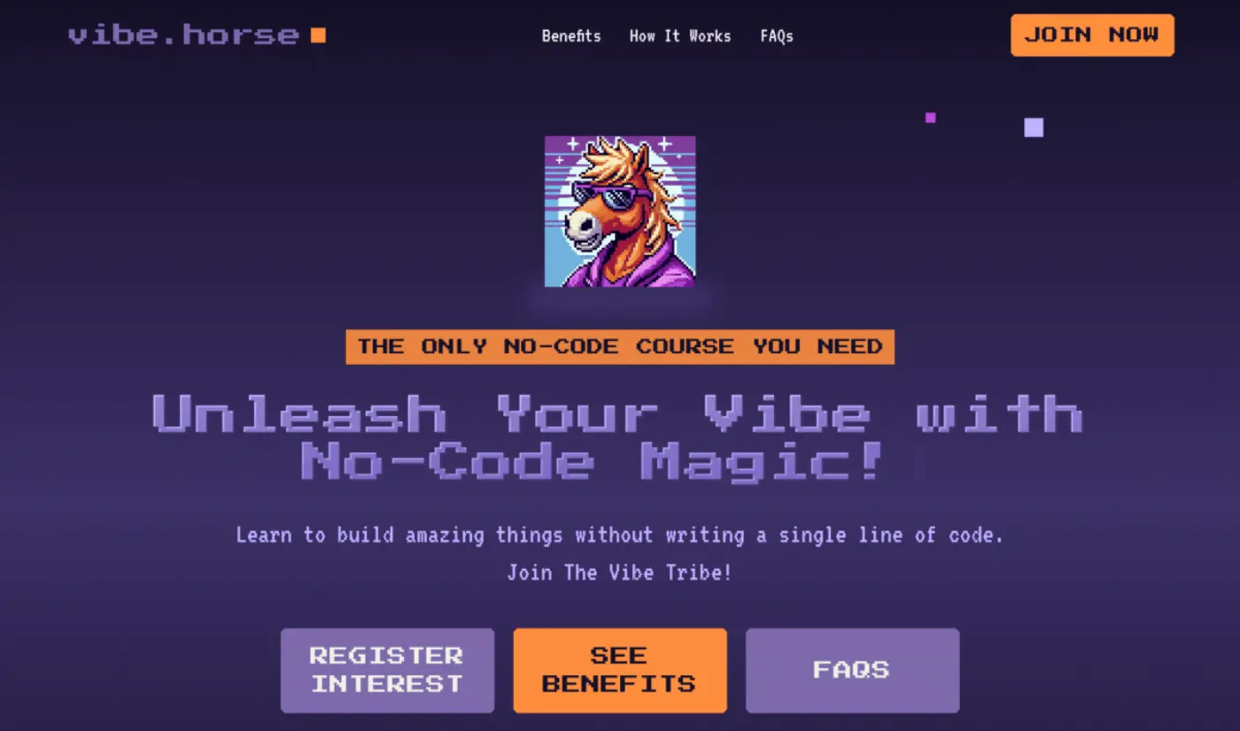 Screenshot of vibe.horse