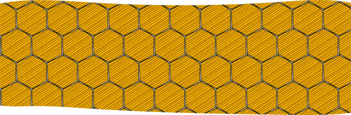 Hexagons looking a bit like badges (or a beehive)