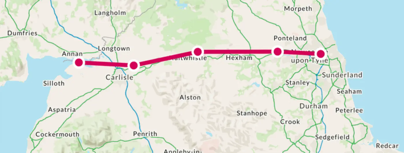 Map showing route