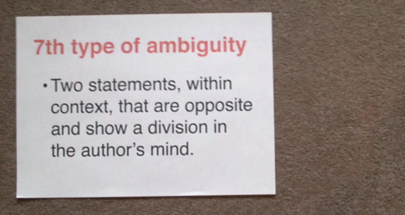 Empson, the 7th type of ambiguity & literacies