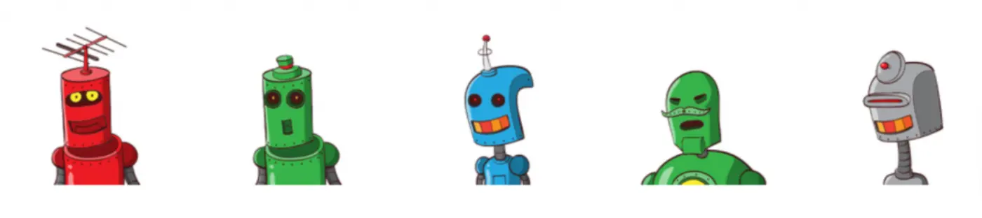 Selection of unique robots created using RoboHash