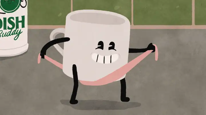 Cup, er, drying itself...