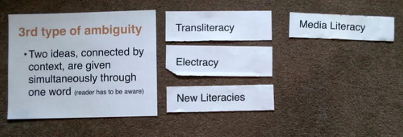 Empson, the 3rd type of ambiguity & literacies