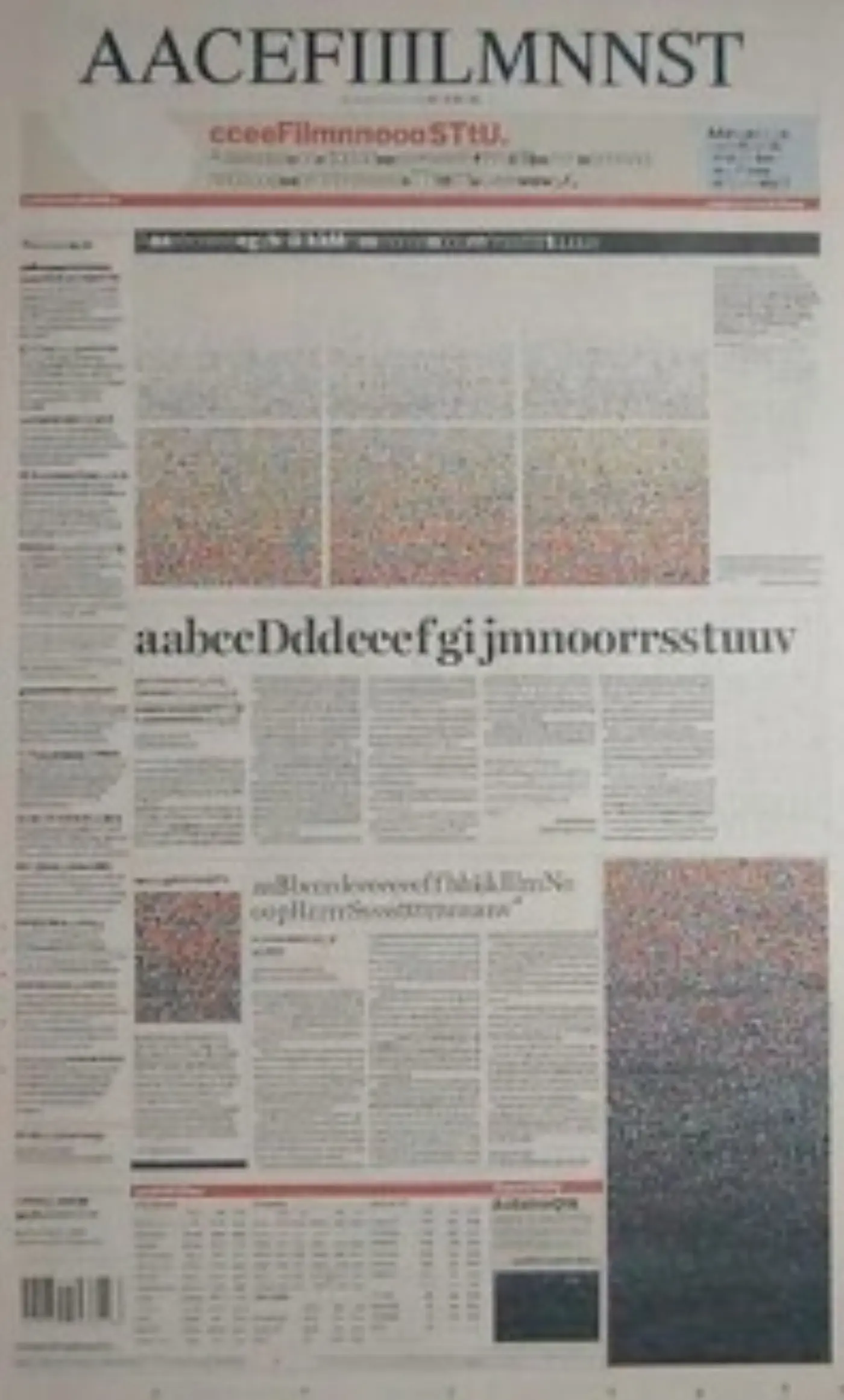 Alphabetical newspaper