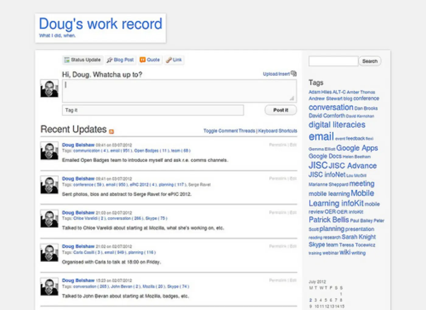 Doug's work blog (2012)