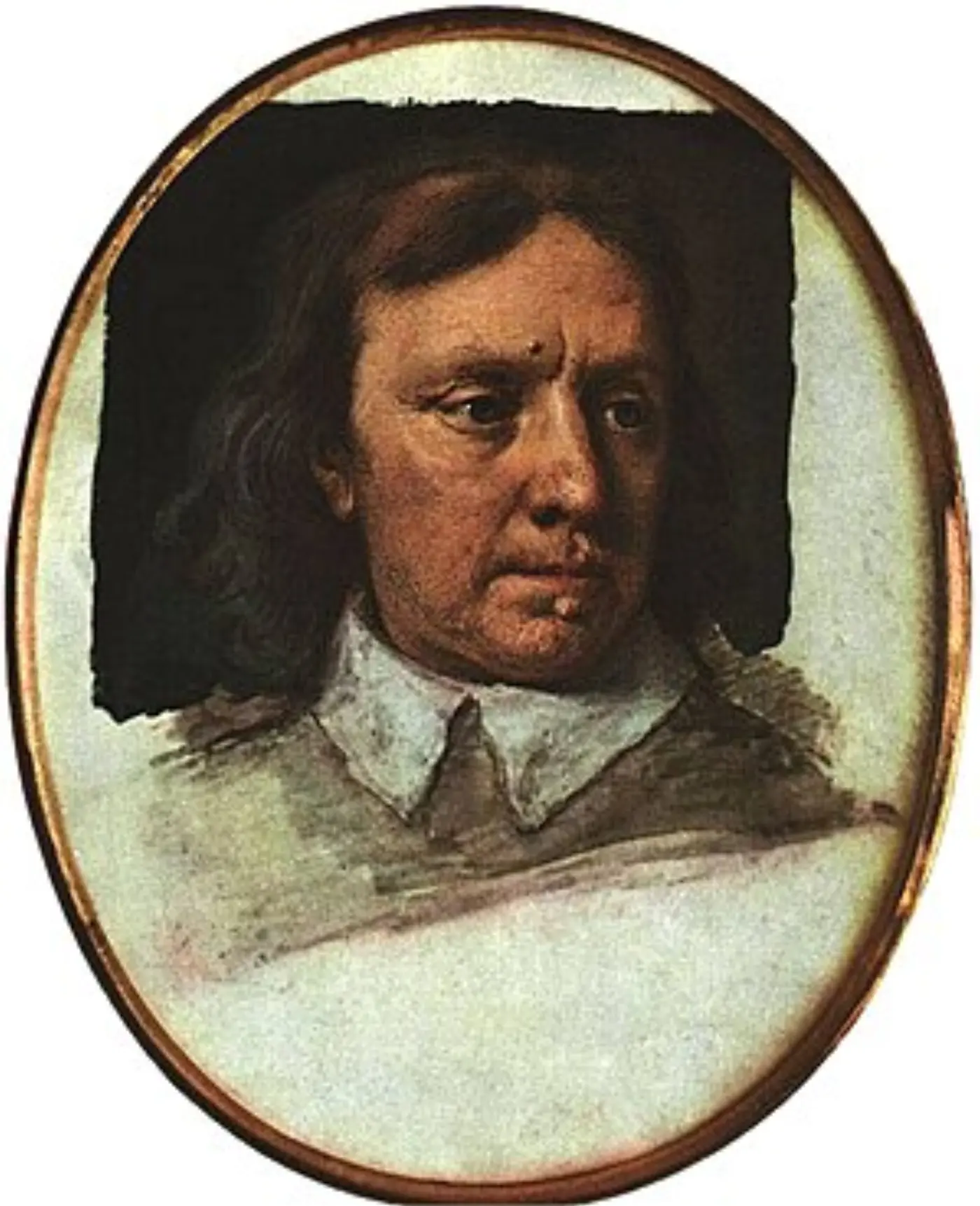 An unfinished miniature portrait of Oliver Cr...