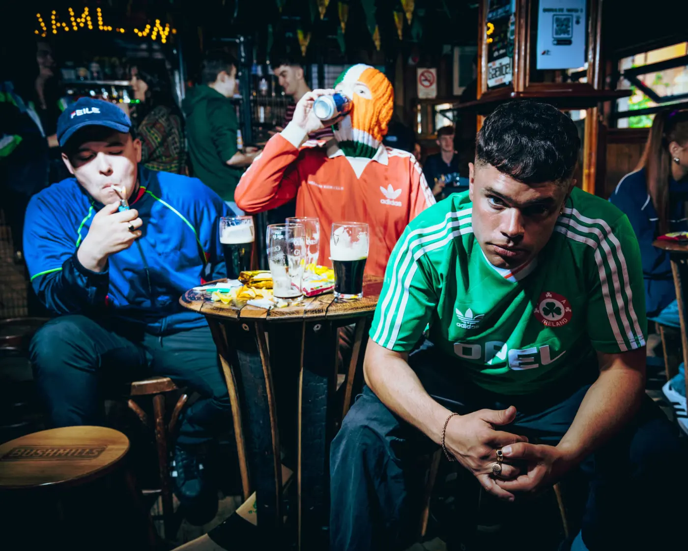 Promo photo of the band KNEECAP