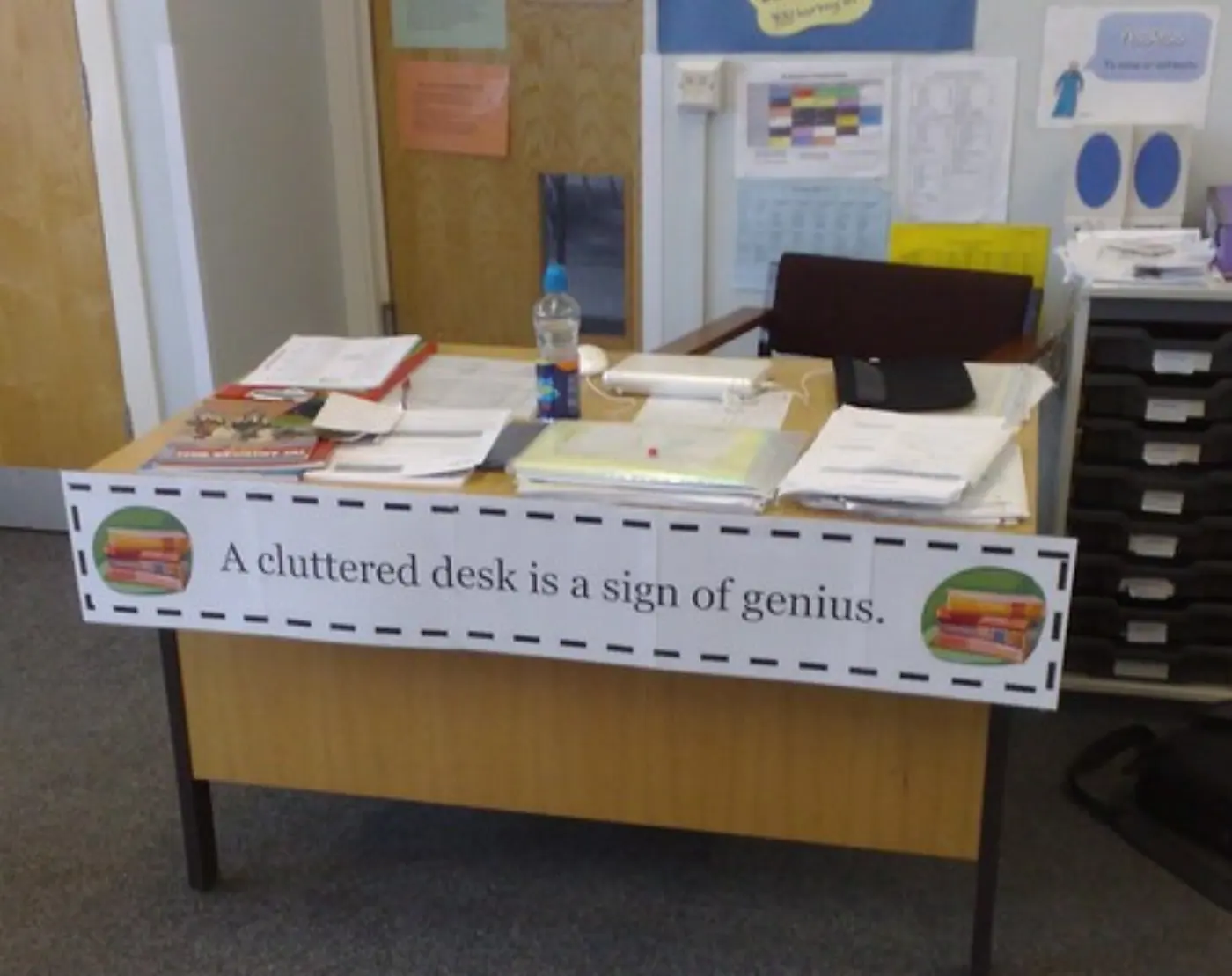 Cluttered desk